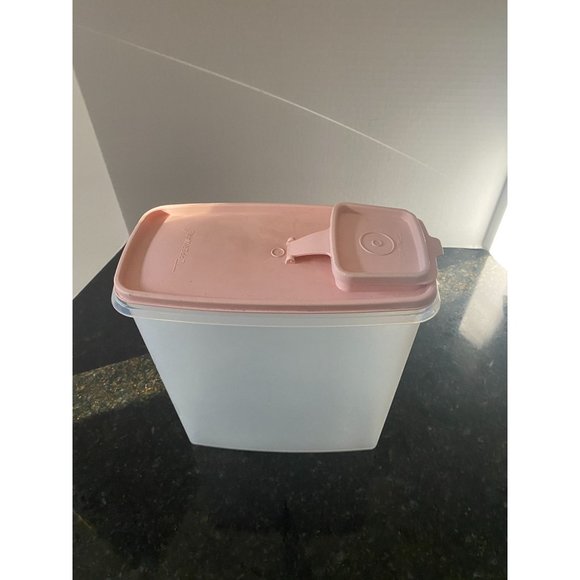 Vintage TUPPERWARE Rectangular Modular Mate #1588-1 With Pink Flip Top Seal #159 - Picture 9 of 9